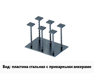 Заказать Закладная деталь пластина стальная с приварными анкерами в Шымкенте и Южно-Казахстанской области